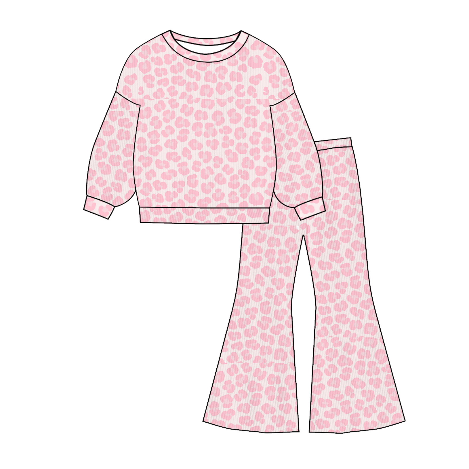 （Pre Order）Girls Valentine's Day Print Twill Sweatshirt Suit