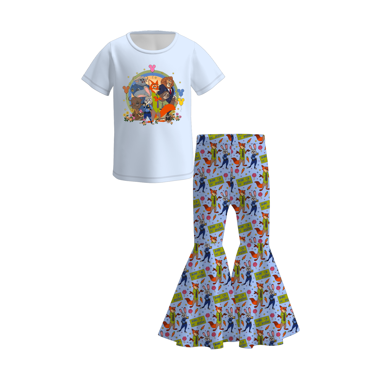 （Pre Order）Siblings Cartoon Print Dress,Set&Top