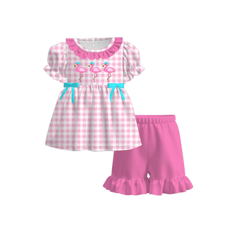 （Pre Order）Sisters Spring Flamingo Print Dress,Set&Romper