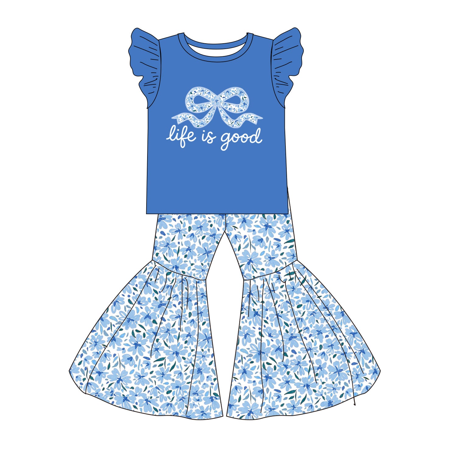 （Pre Order）Sisters Spring Bow Applique Outfit Set&Romper