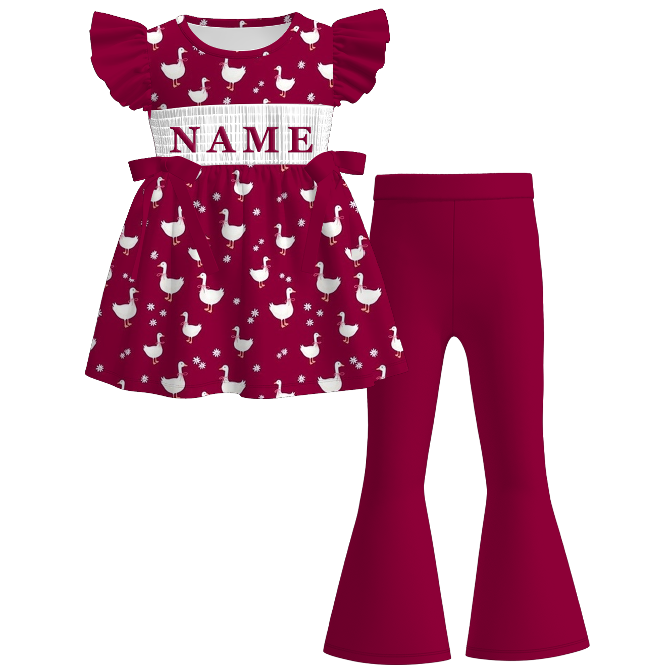 （Pre Order）Sisters Spring Goose Embroidery Smocked Dress,Set&Romper