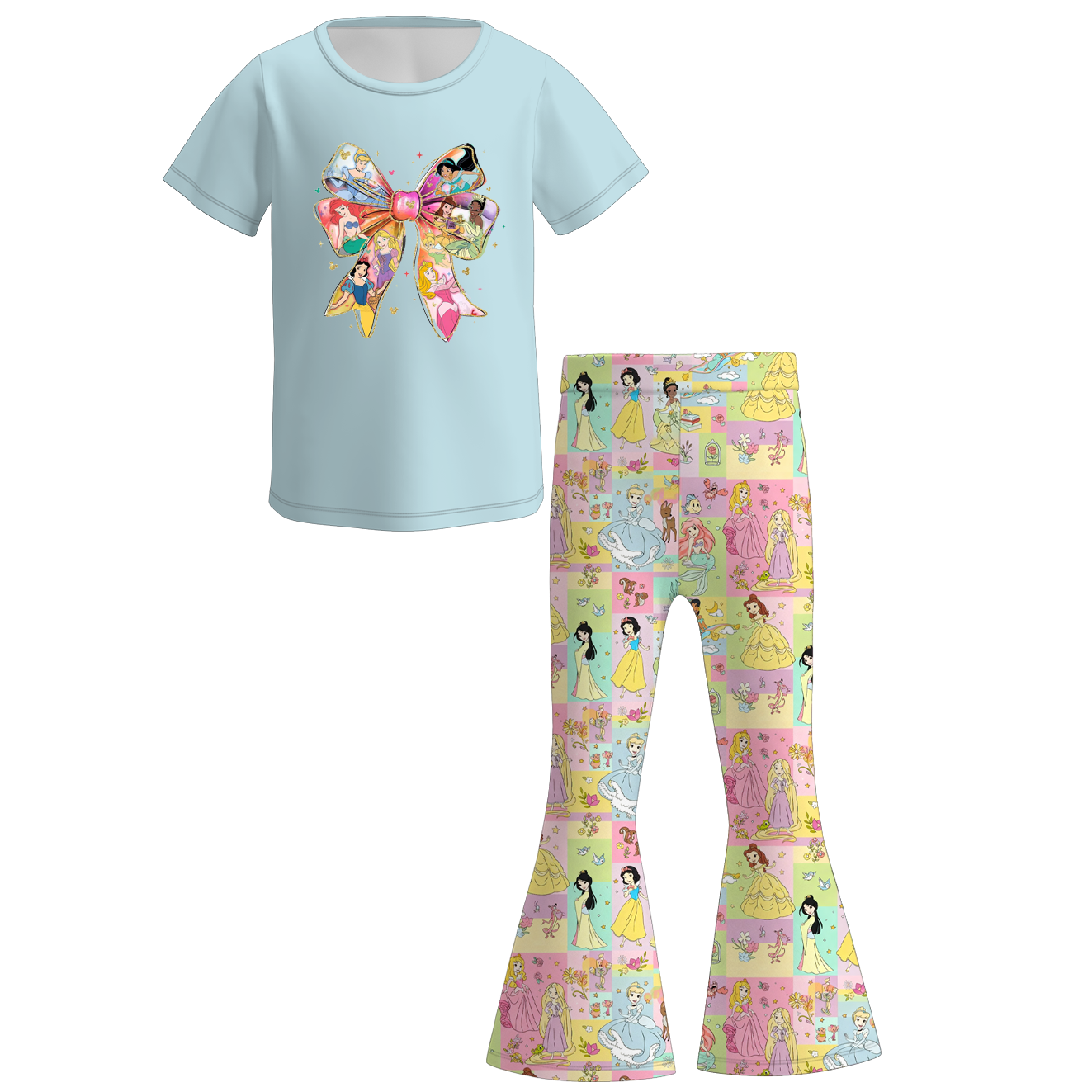 （Pre Order）Girls Spring Princess Print Outfit Set