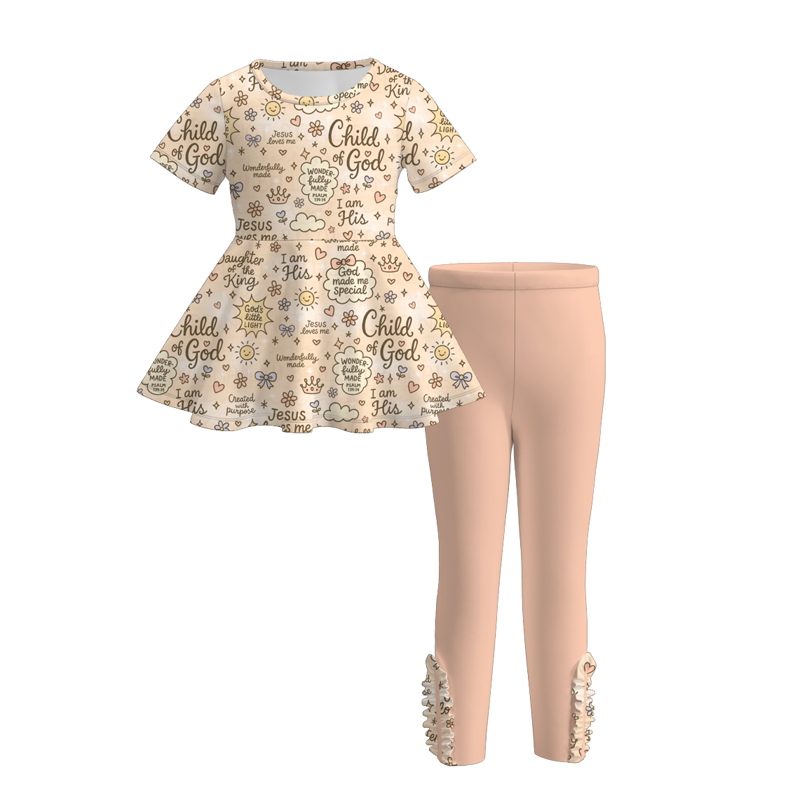 （Pre Order）Girls Spring&Summer Print Outfit Set