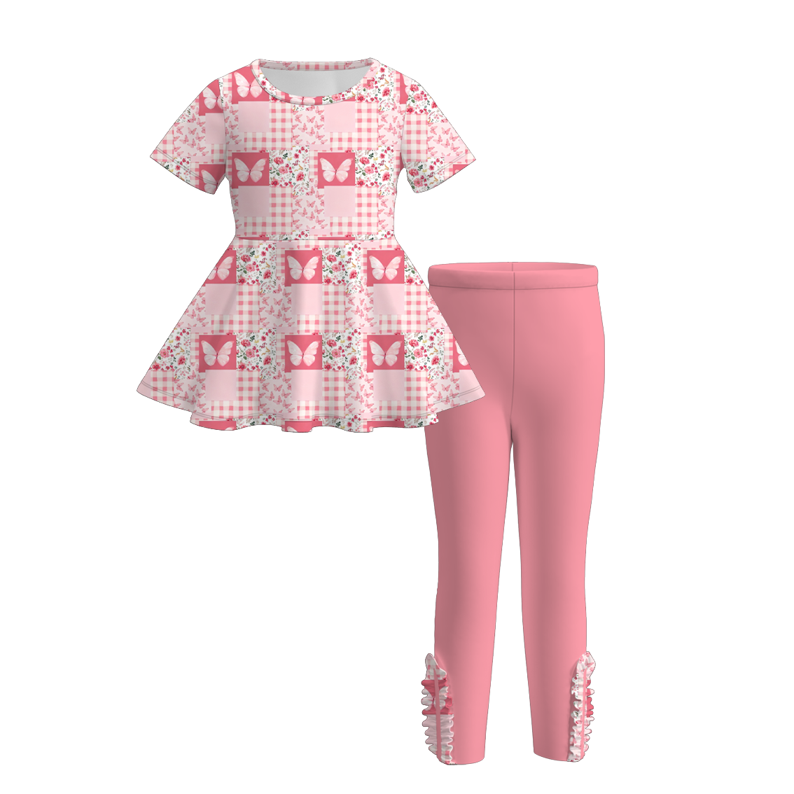 （Pre Order）Girls Spring&Summer Print Outfit Set