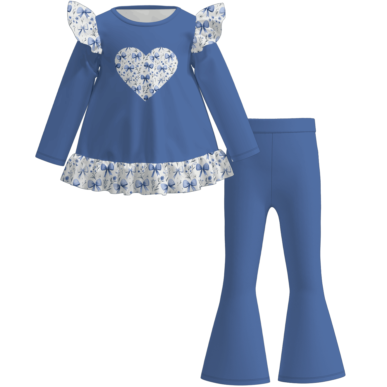 （Pre Order）Sisters Valentine's Day Heart Applique Dress,Set&Romper