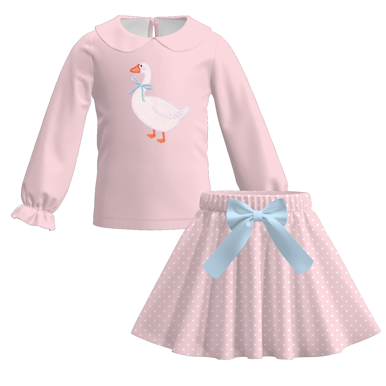 （Pre Order）Sisters Spring&Summer Goose Applique Set&Romper