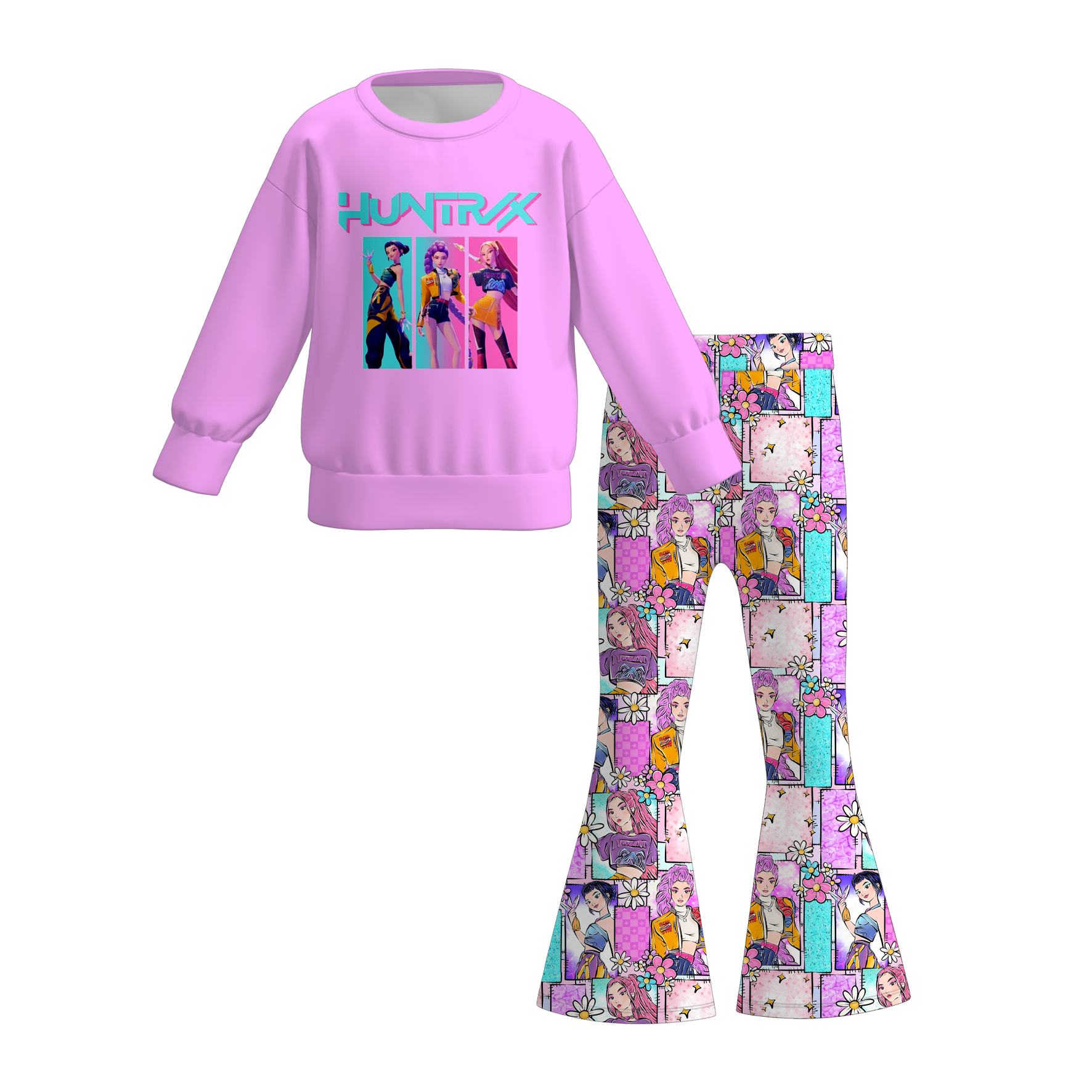 （Pre Order）Girls Movie Character Print Sweatshirt Set