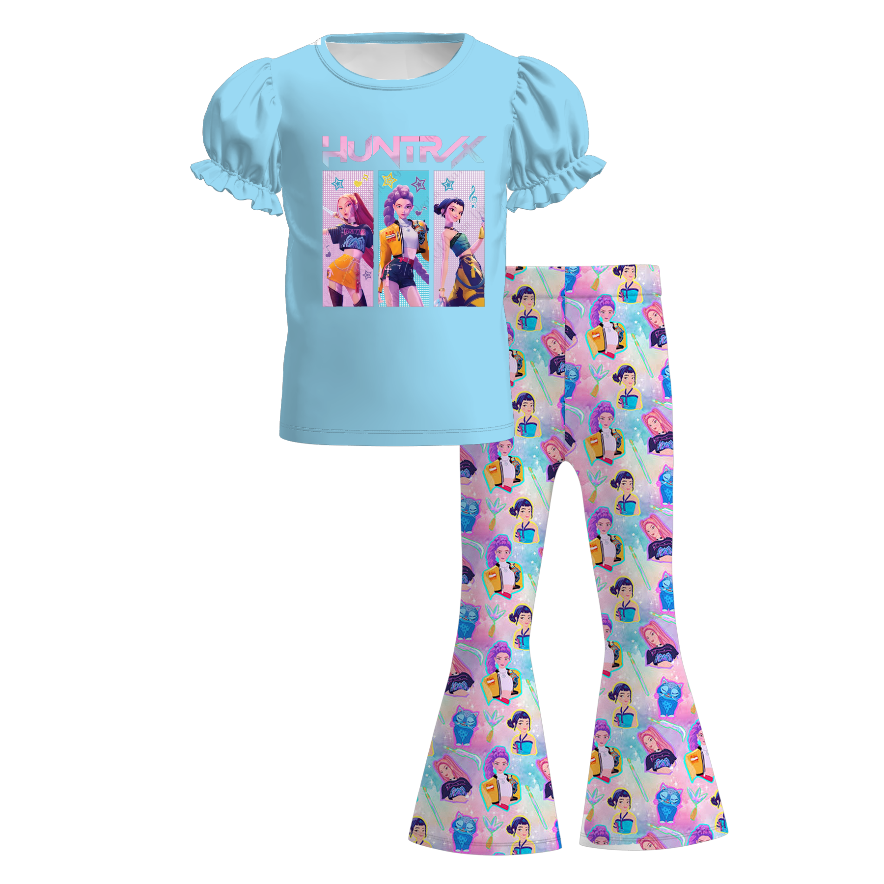 （Pre Order）Girls Spring&Summer Movie Character Print Outfit Set