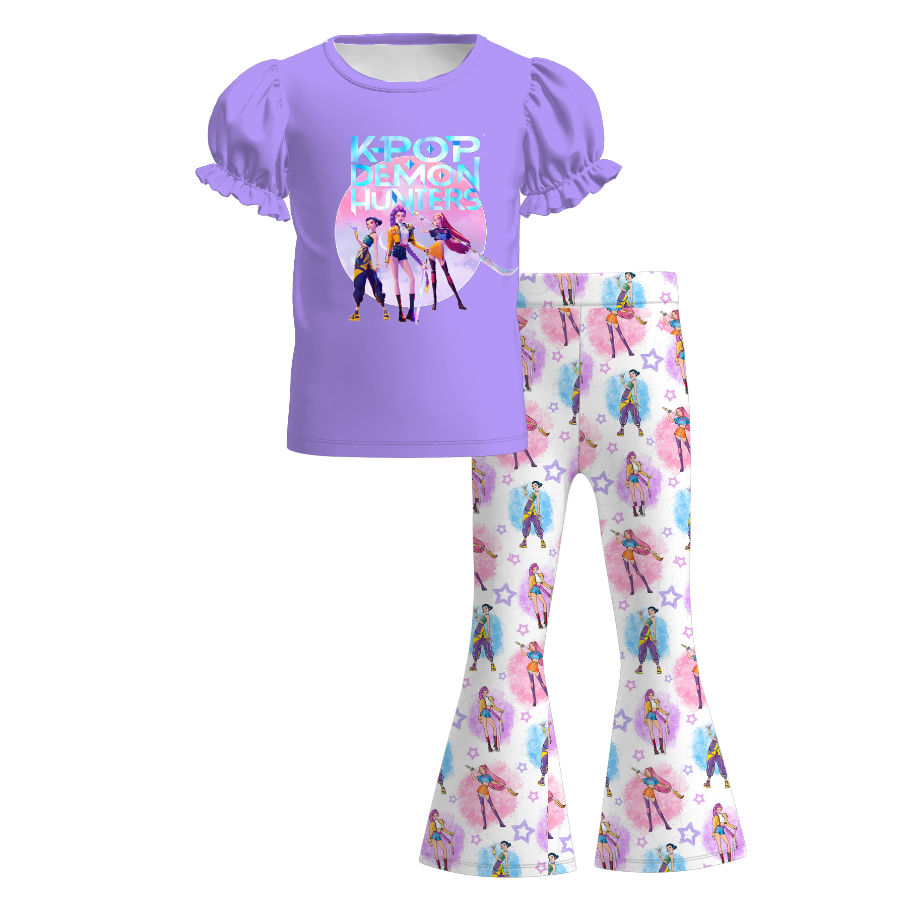 （Pre Order）Girls Spring&Summer Movie Character Print Outfit Set