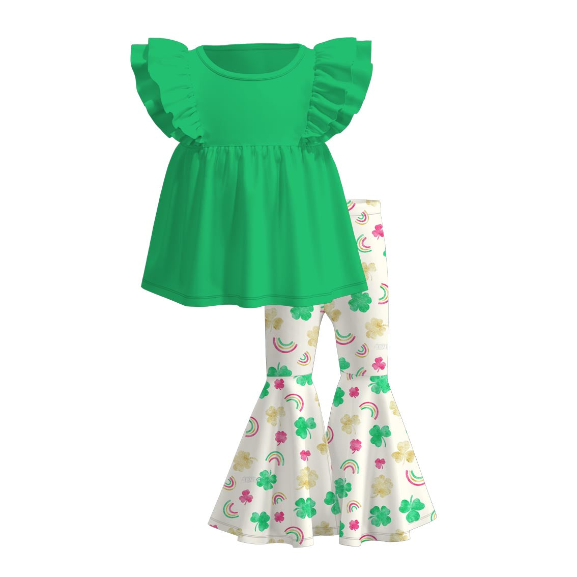 （Pre Order）Sisters St. Patrick's Day Shamrock Print Dress,Set&Romper