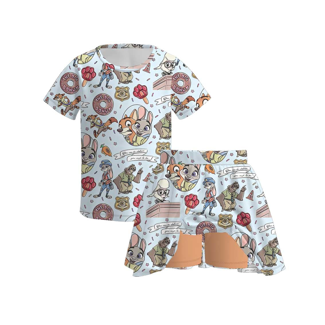 （Pre Order）Siblings Spring&Summer Cartoon Print Dress,Set&Top