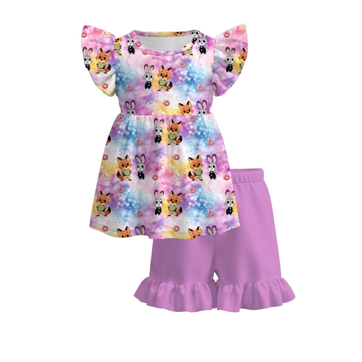 （Pre Order）Sisters Spring&Summer Cartoon Print Dress,Set&Romper