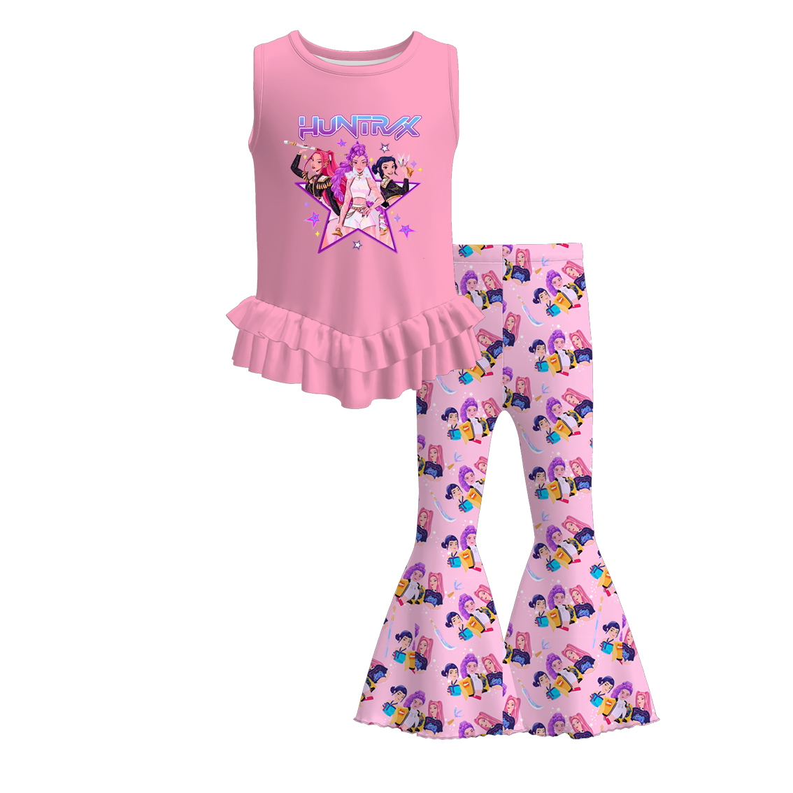 （Pre Order）Girls Spring&Summer Movie Character Print Outfit Set