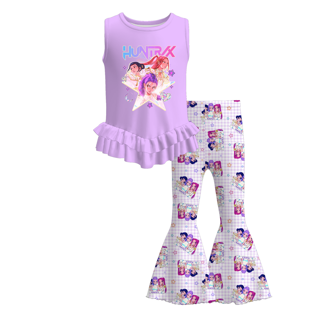（Pre Order）Girls Spring&Summer Movie Character Print Outfit Set