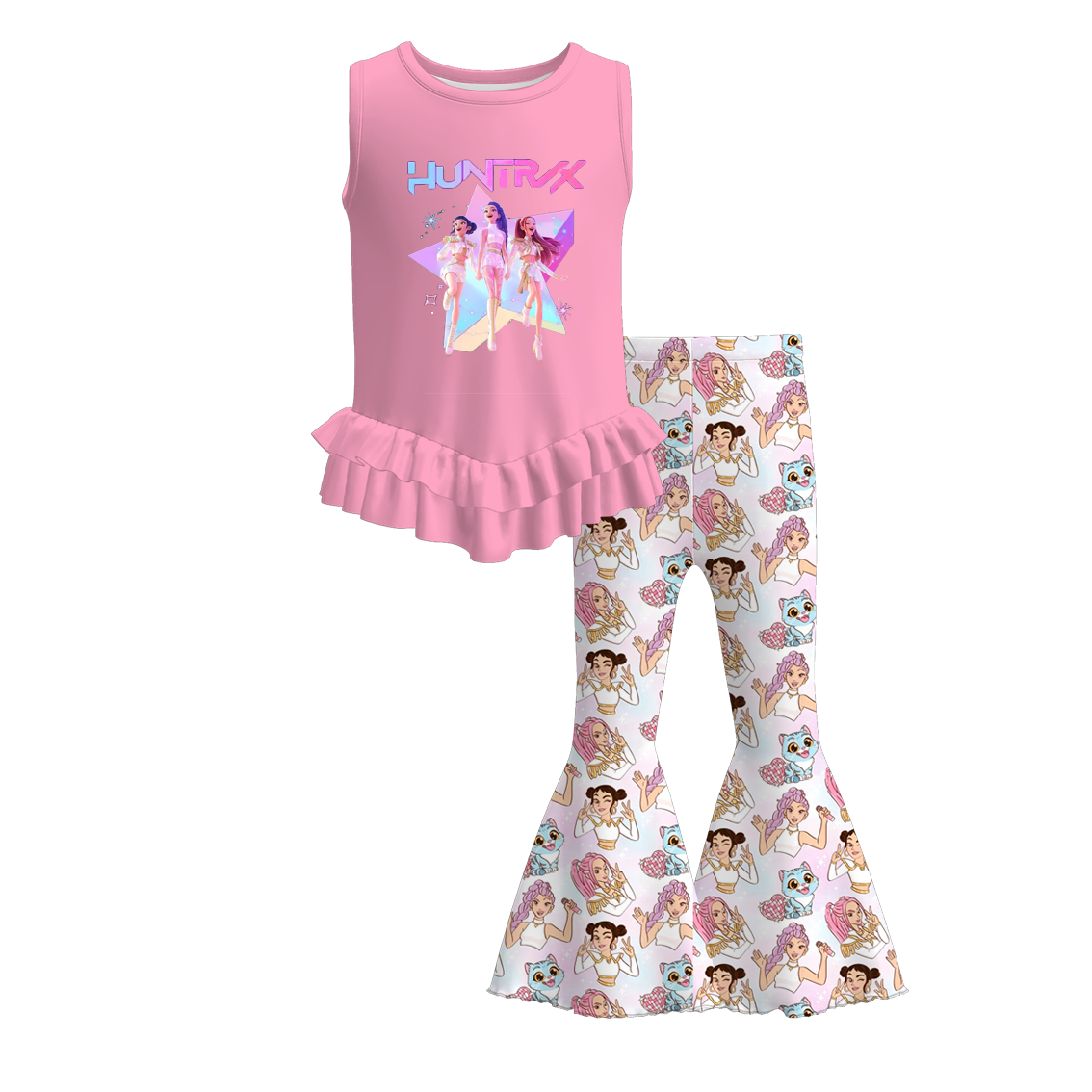 （Pre Order）Girls Spring&Summer Movie Character Print Outfit Set
