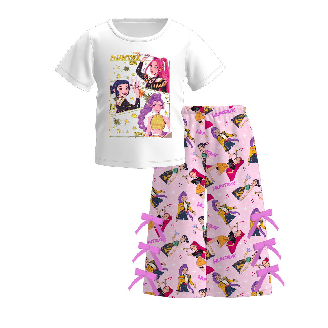（Pre Order）Girls Spring&Summer Movie Character Print Cropped Pants Set