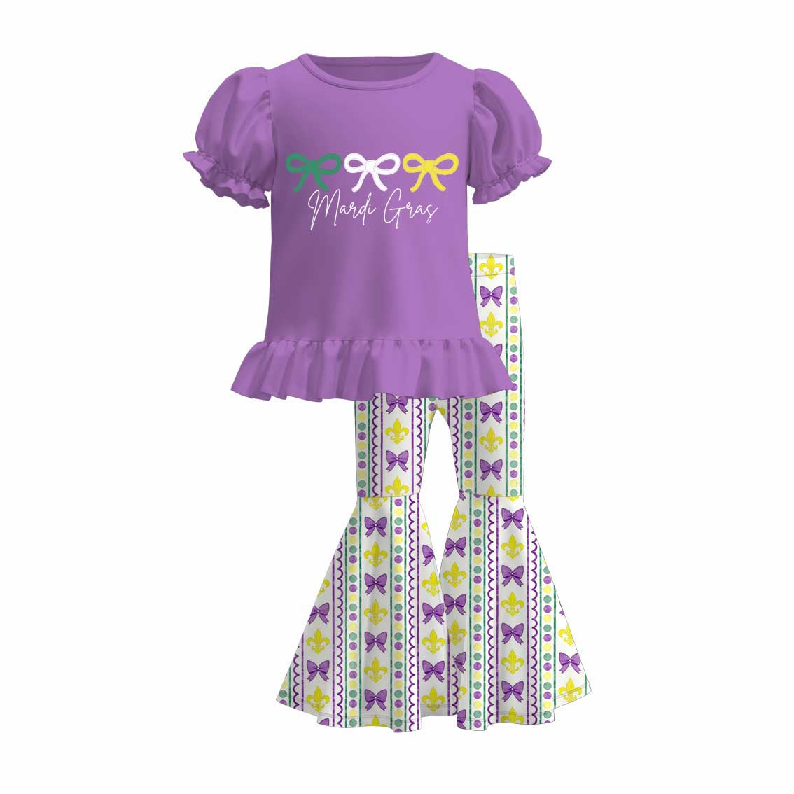 （Pre Order）Girls Mardi Gras Print Outfit Set