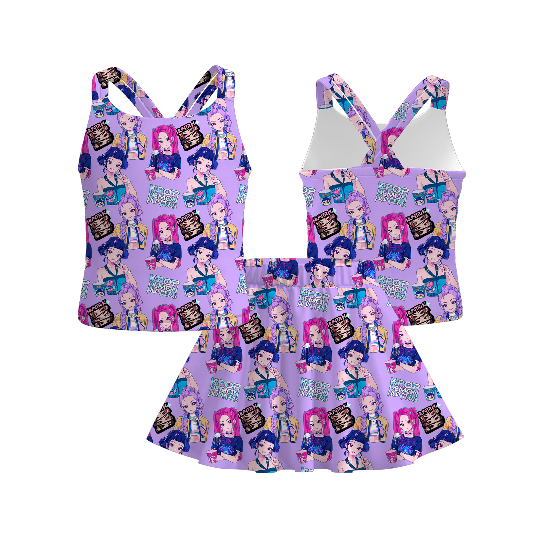 （Pre Order）Girls Spring&Summer Movie Character Print Skirt Set