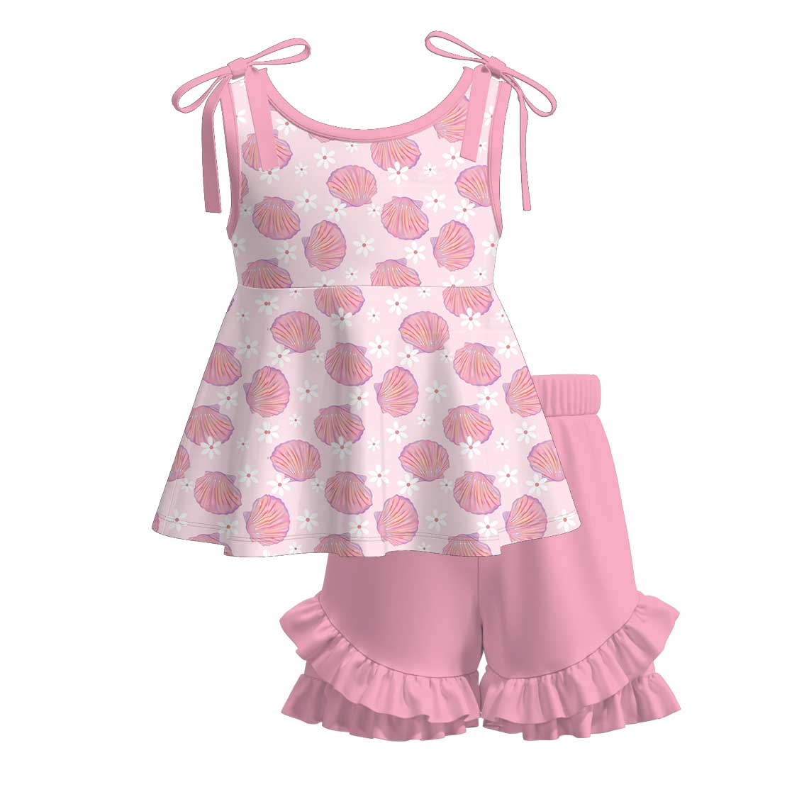 （Pre Order）Sisters Spring&Summer Seashell Print Dress,Set&Romper