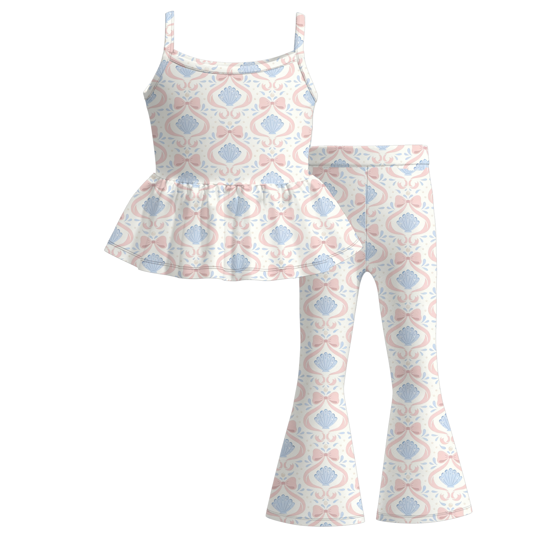 （Pre Order）Girls Spring&Summer Seashell Print Outfit Set