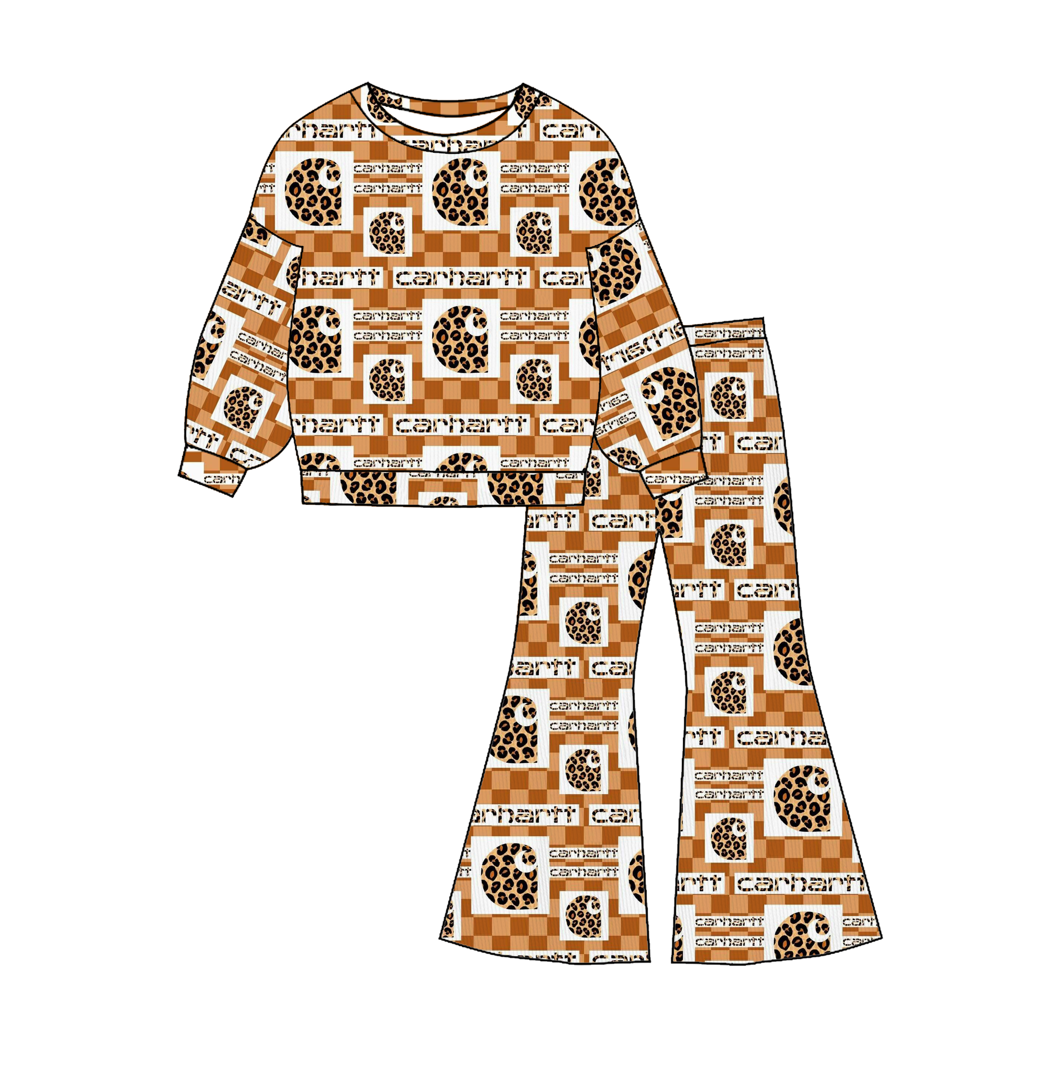 （Pre Order）Girls Spring&Summer Print Twill Sweatshirt Suit