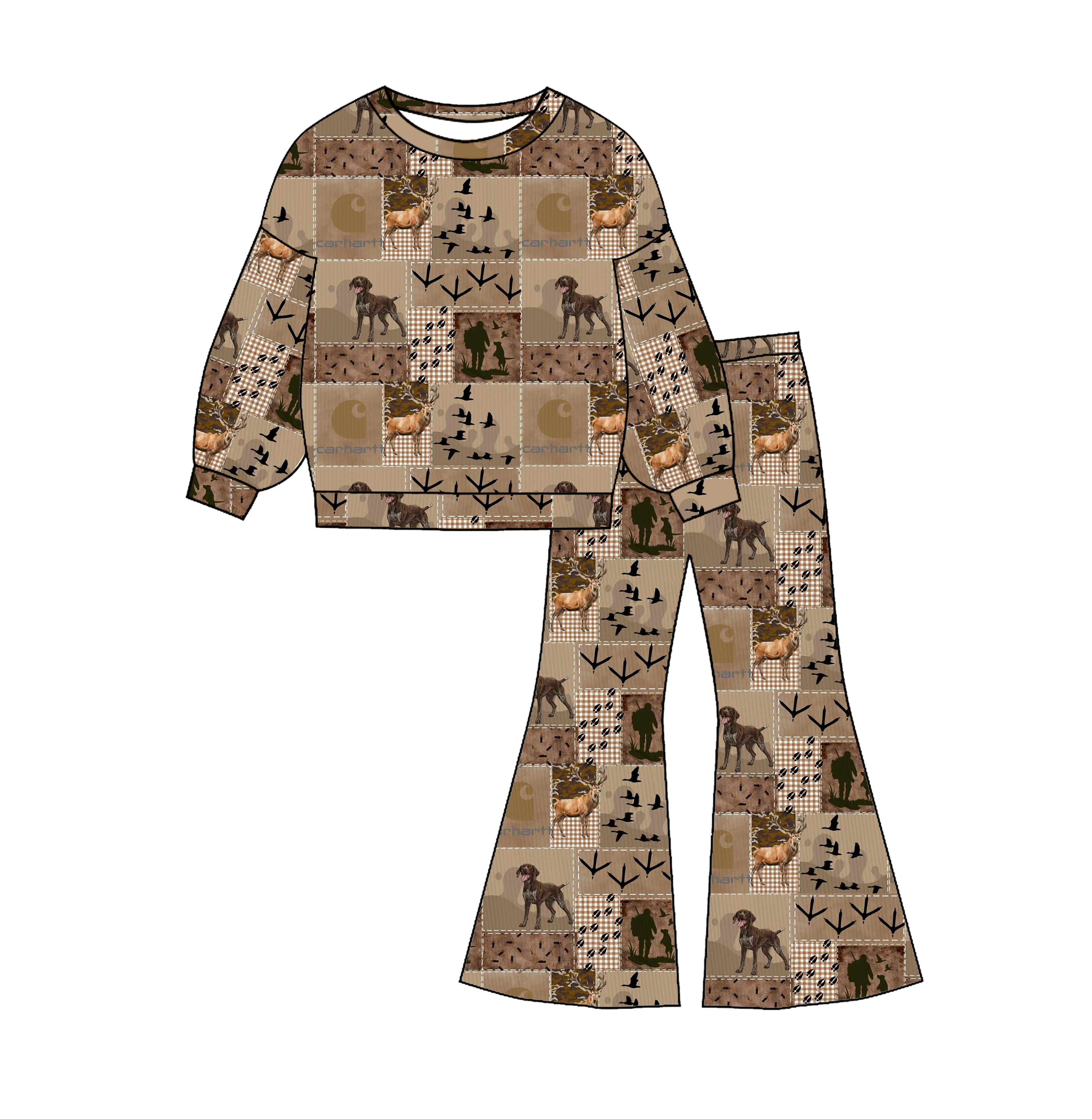 （Pre Order）Girls Spring&Summer Print Twill Sweatshirt Suit