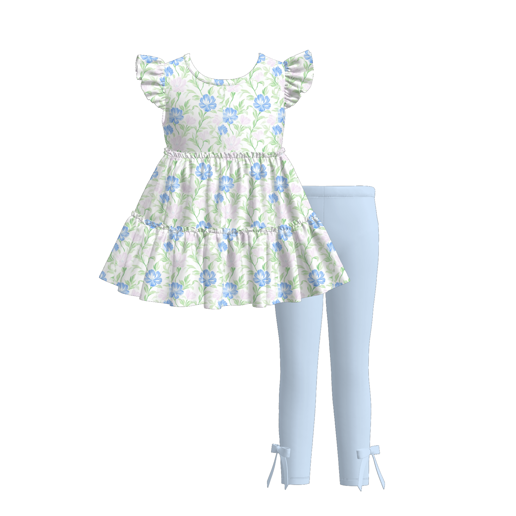 （Pre Order）Girls Easter Bunny Print Outfit Set