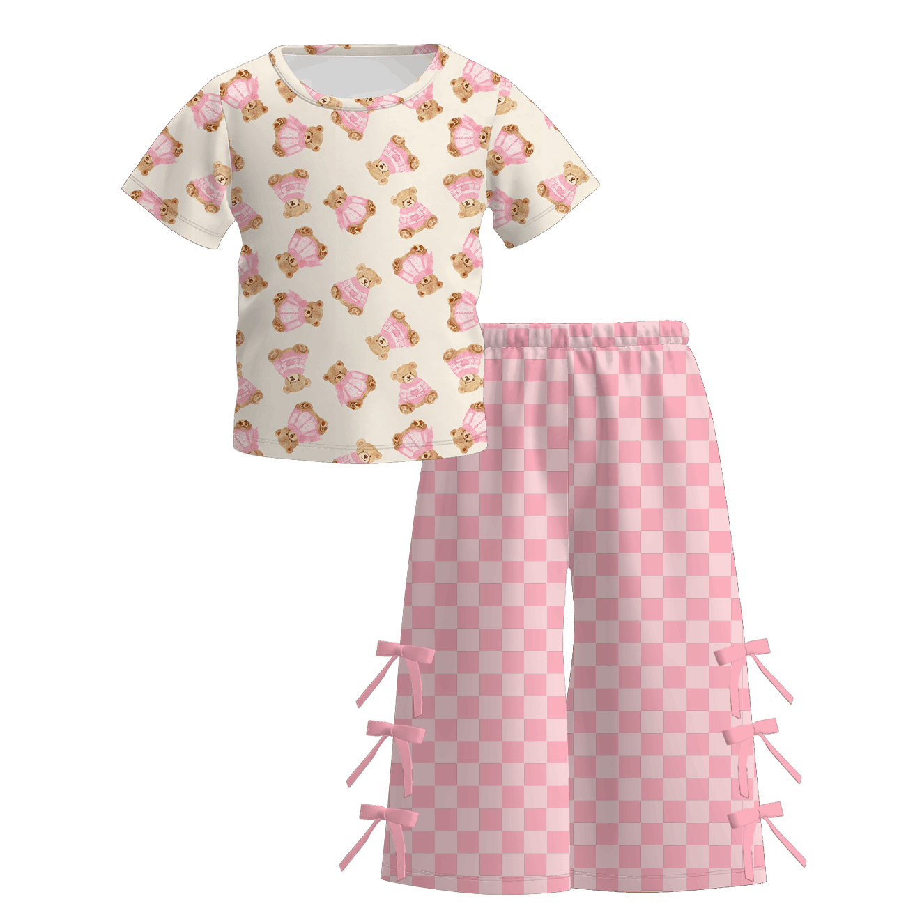 （Pre Order）Girls Spring&Summer Cartoon Print Dress&Outfit Set