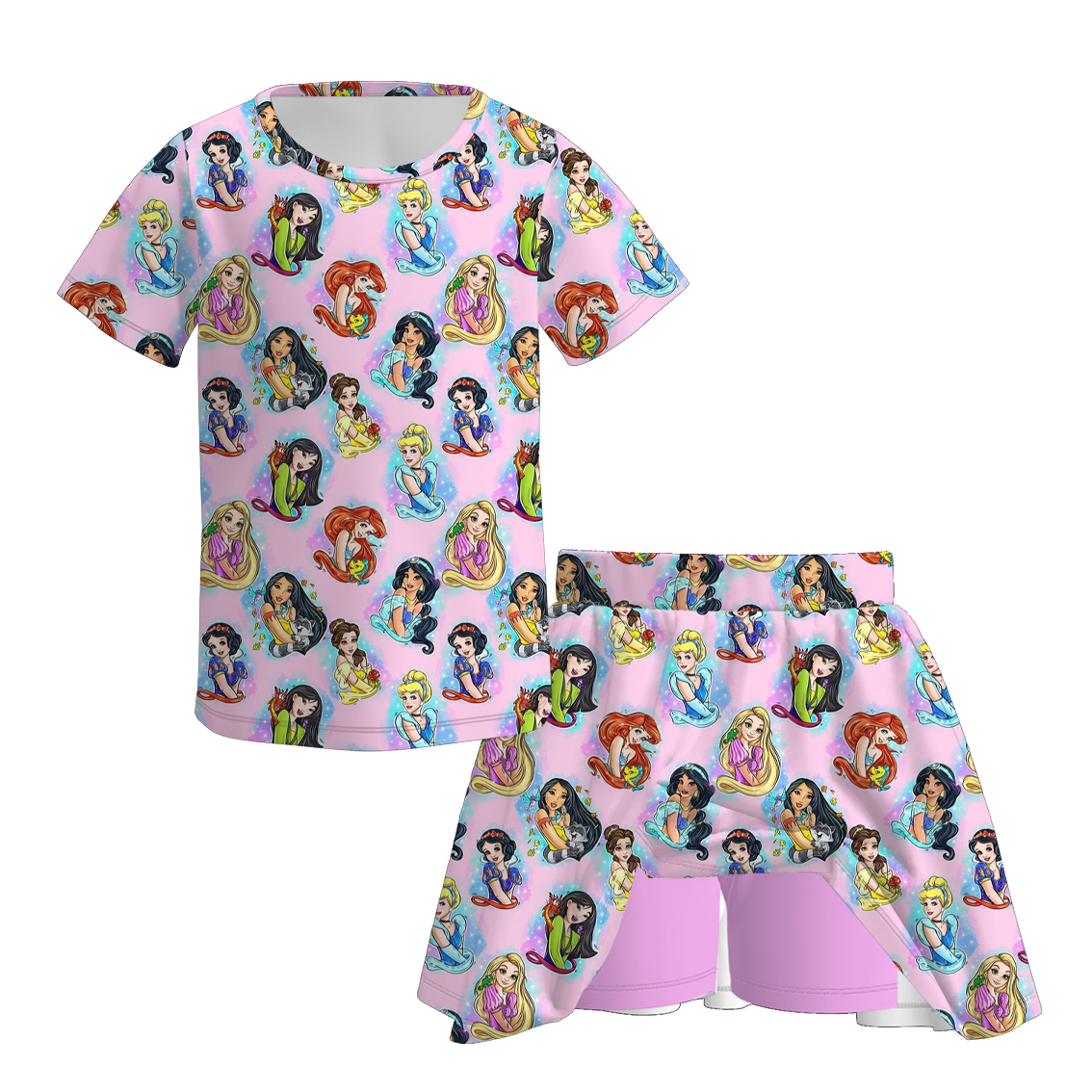 （Pre Order）Girls Spring&Summer Princess Print Dress&Set