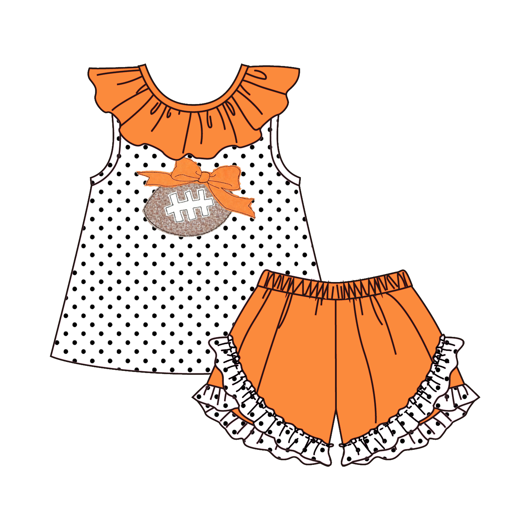 （Pre Order）Siblings Spring&Summer Football Applique Dress,Set&Romper
