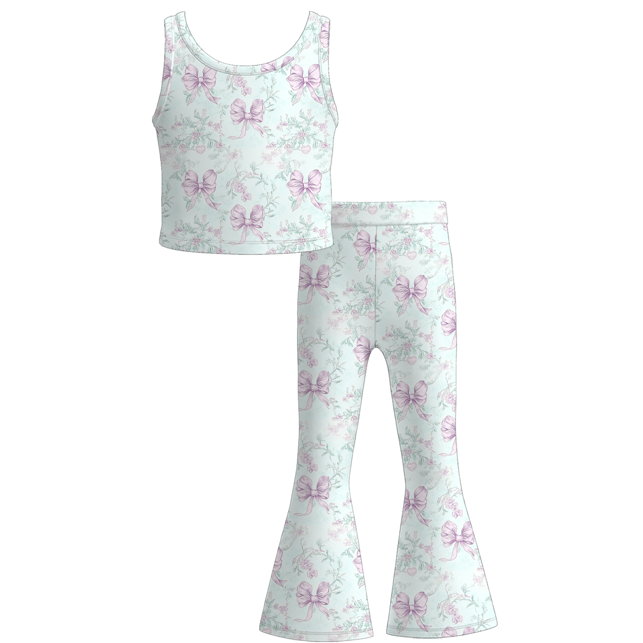 （Pre Order）Family Spring&Summer Bow Print Dress,Set&Romper
