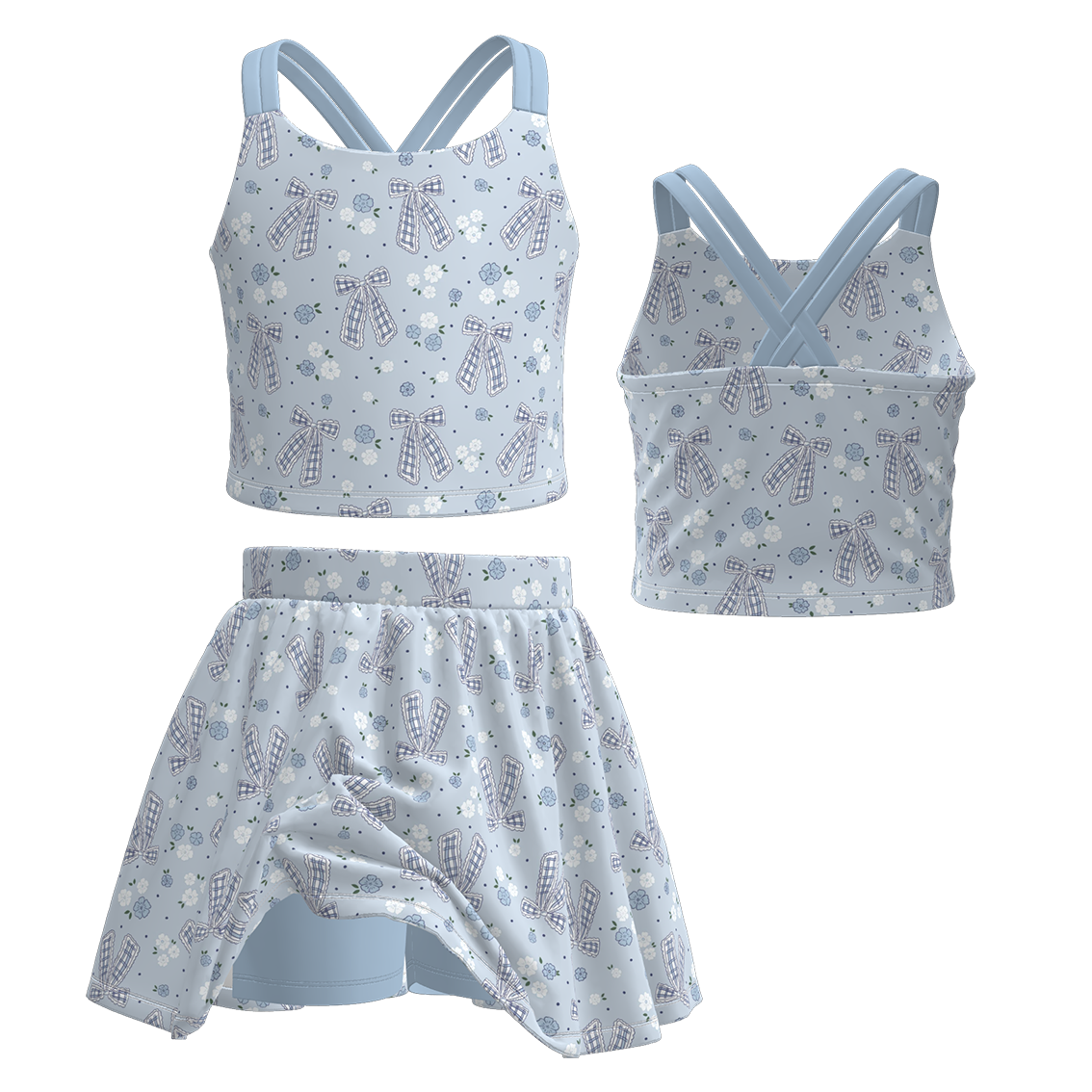 （Pre Order）Sisters Spring&Summer Bow Print Dress,Set&Romper