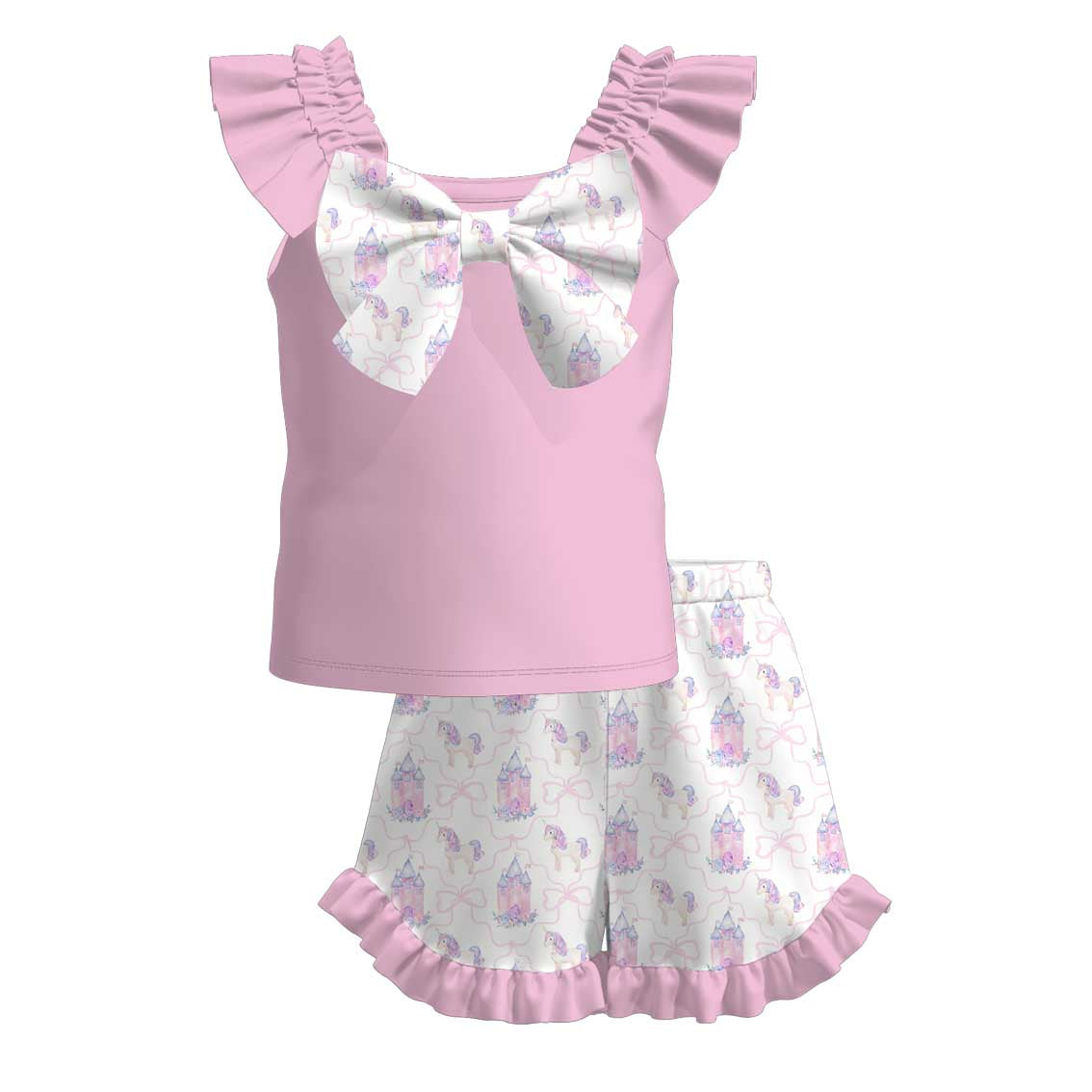 （Pre Order）Girls Spring&Summer Lemon Print Shorts Set