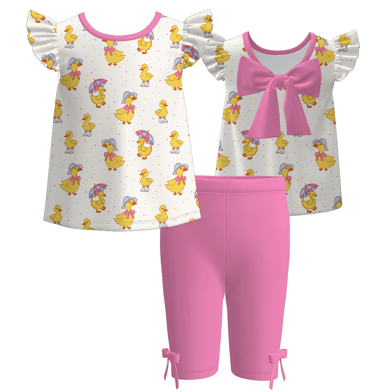 （Pre Order）Sisters Spring&Summer Goose Print Dress,Set&Romper