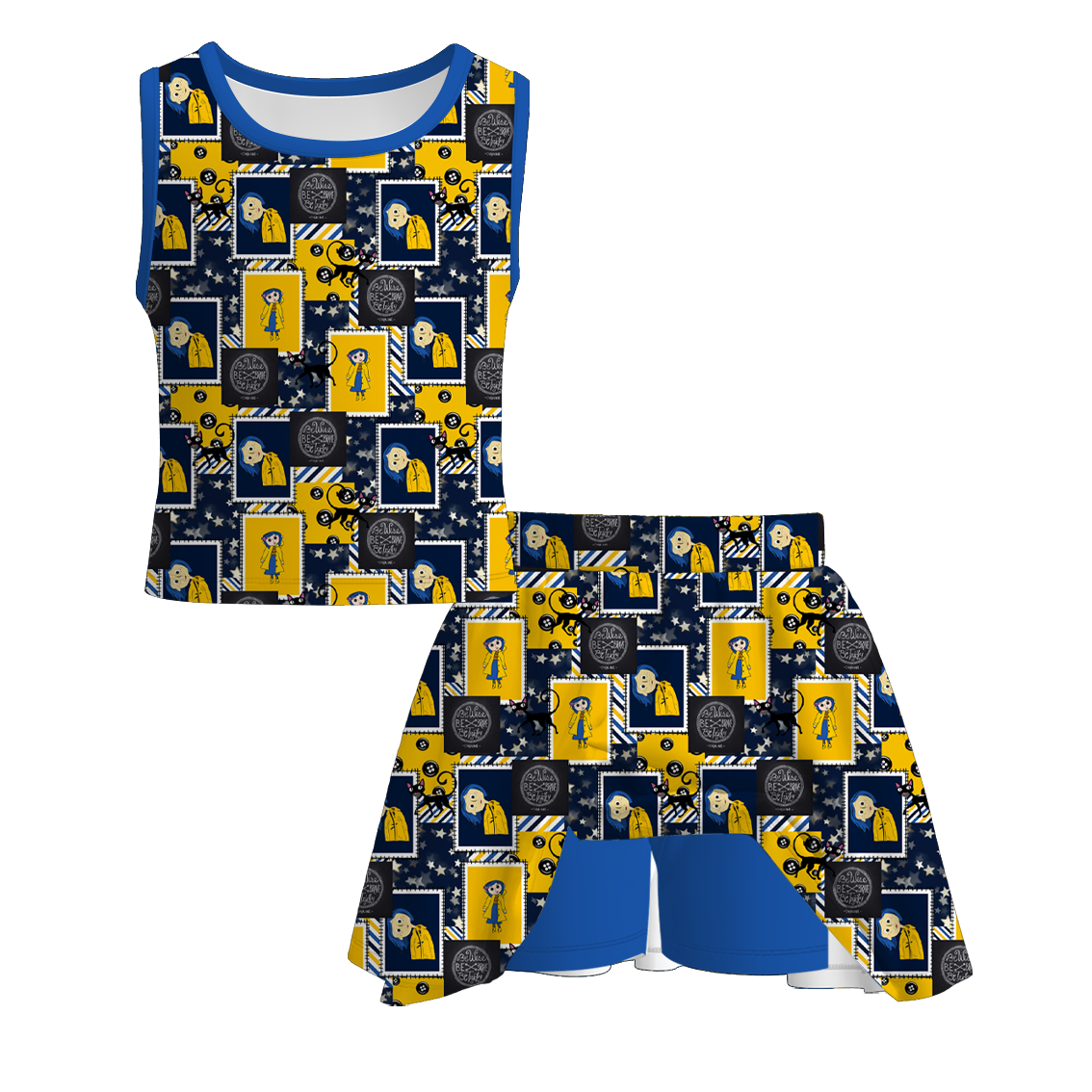 （Pre Order）Girls Spring&Summer Cartoon Character Print Dress,Set&Pants