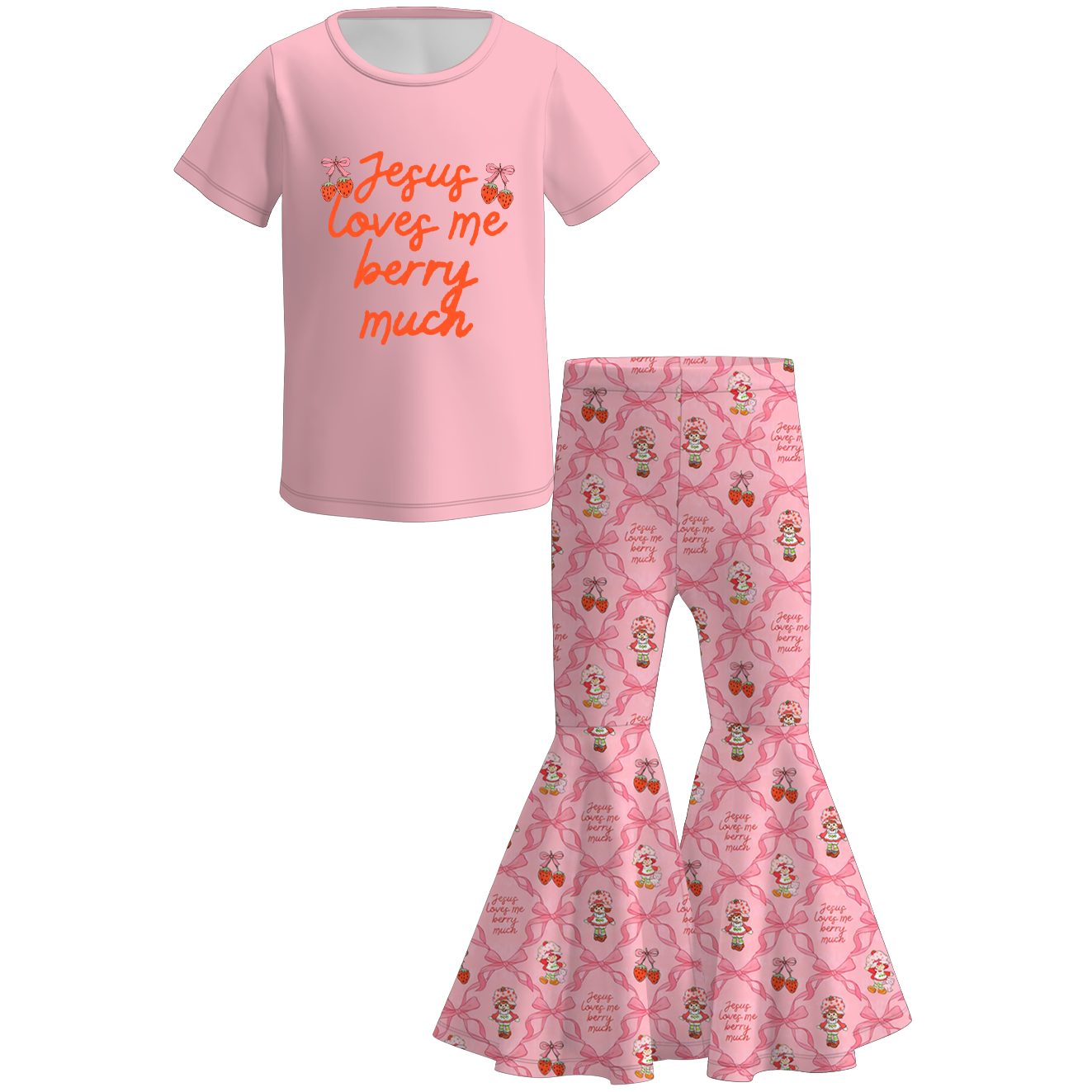 （Pre Order）Sisters Spring&Summer Strawberry Girl Print Dress,Set