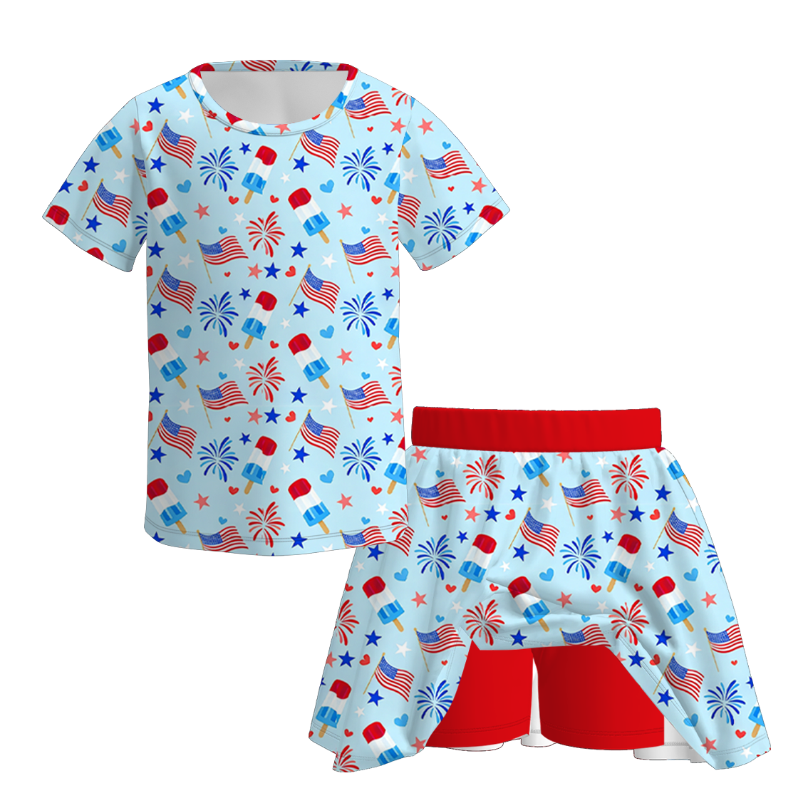 （Pre Order）Family Patriotic Print Dress,Set&Top