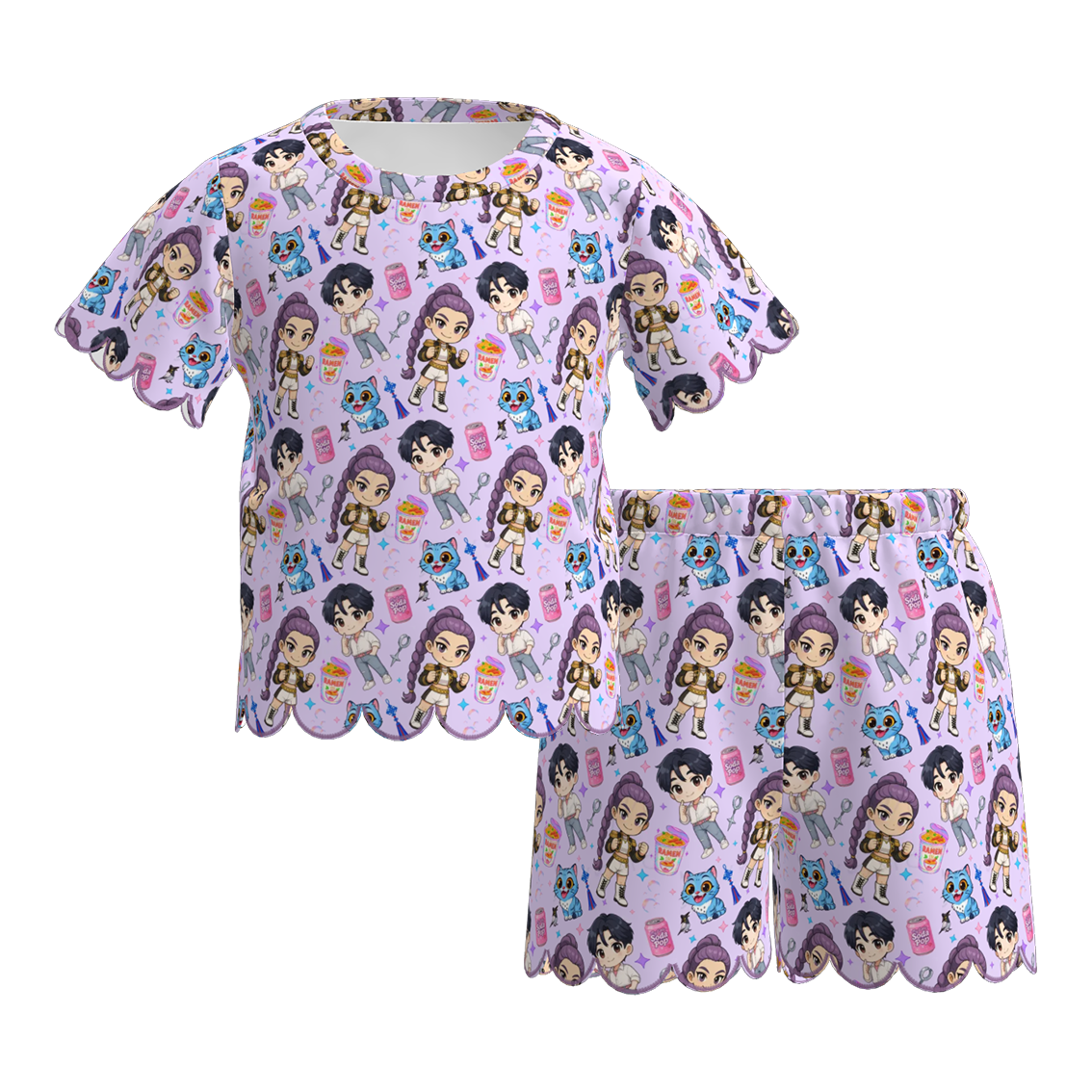 （Pre Order）Girls Spring & Summer Movie Character,LBB Scallop Shorts Set