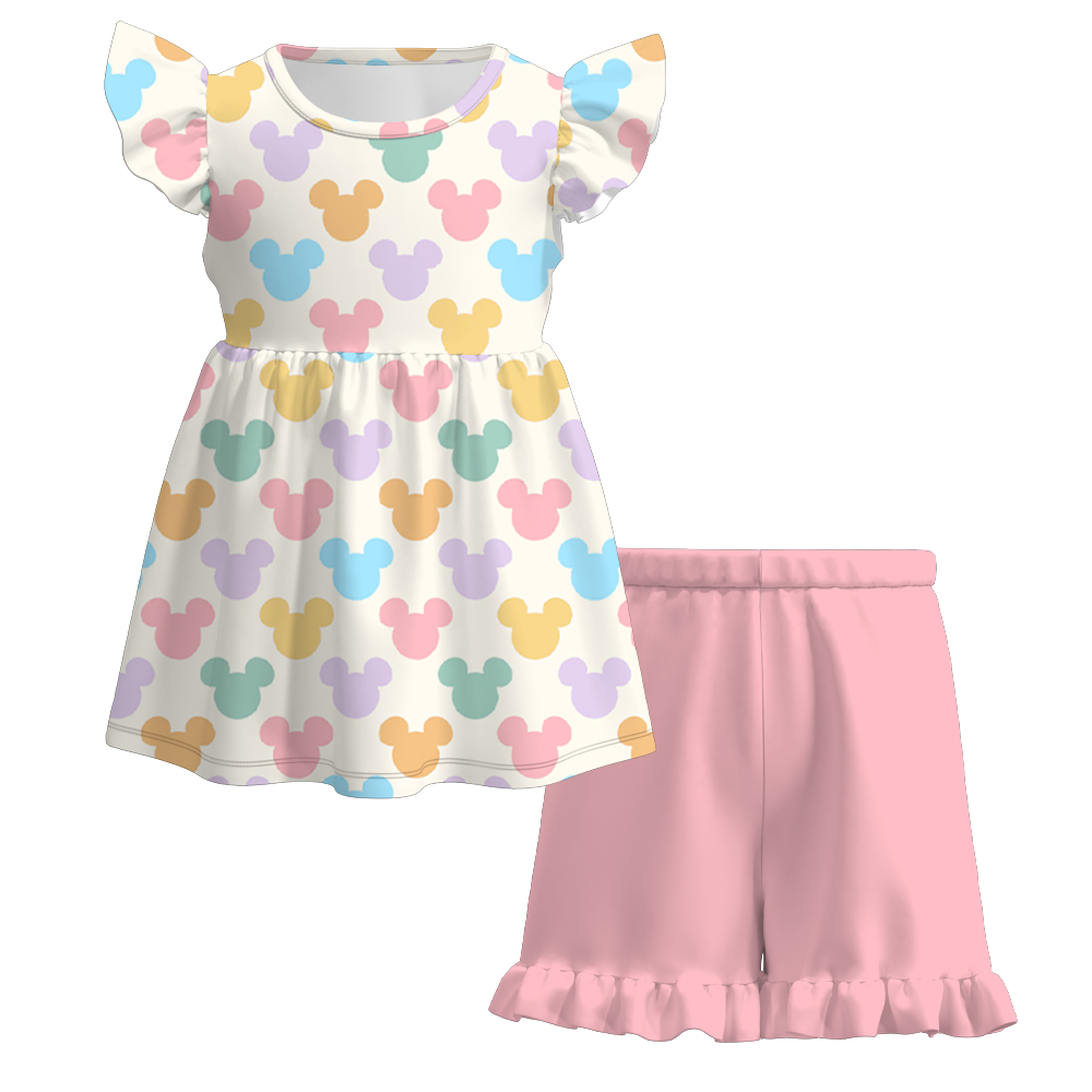 （Pre Order）Girls Spring&Summer Cartoon Print Dress&Set