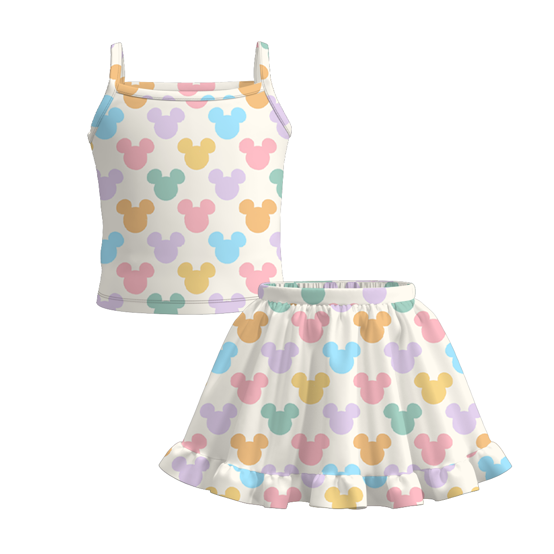 （Pre Order）Girls Spring&Summer Cartoon Print Dress&Set
