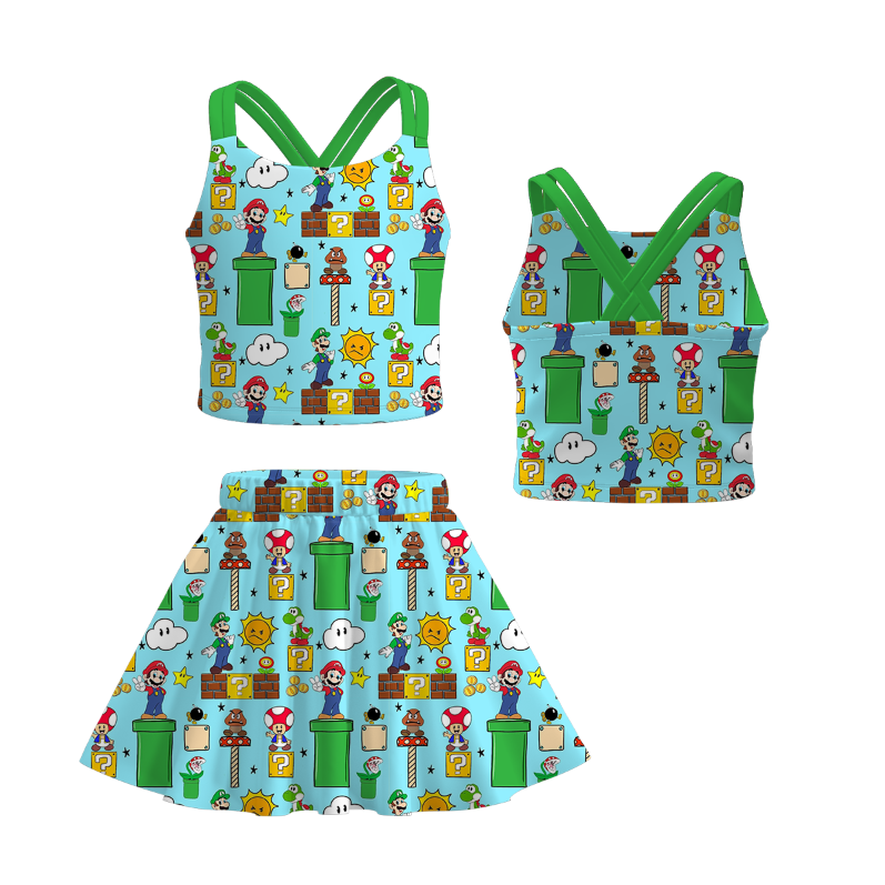（Pre Order）Siblings Spring&Summer Cartoon Print Dress,Set&Top