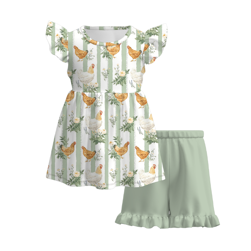 （Pre Order）Sisters Spring&Summer Chick Print Dress,Set,Jumpsuit&Bloomer Set