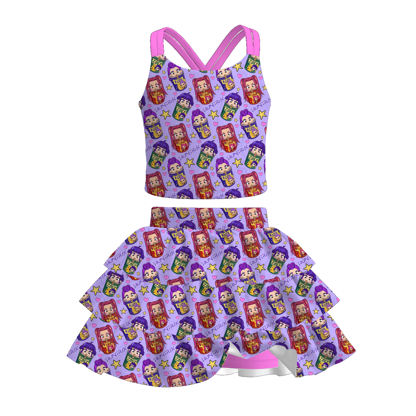 （Pre Order+Prepack Zone）Girls Movie Character Print Skort Set（Mix Size）