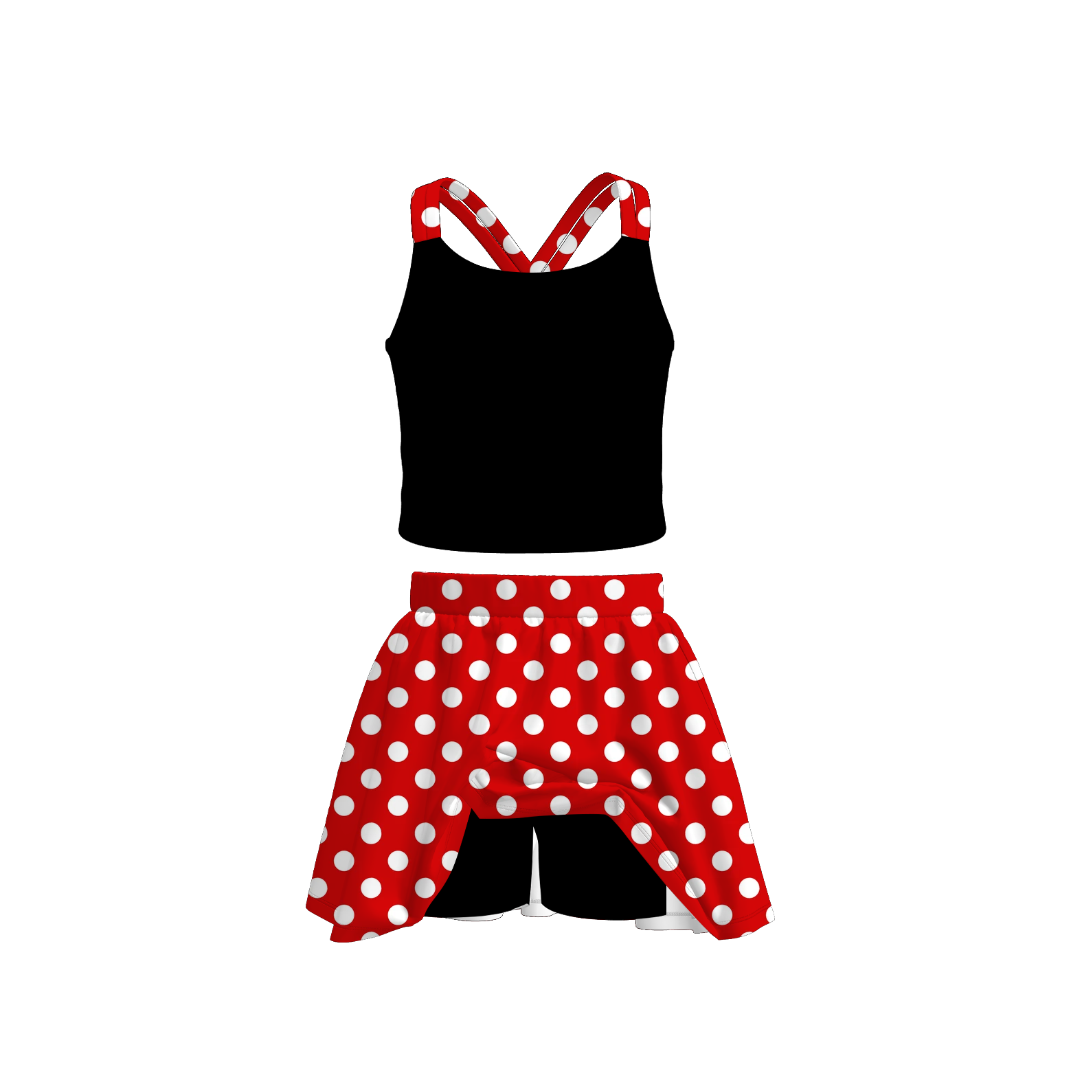 （Pre Order）Girls Spring and Summer Dot Print Skort Set