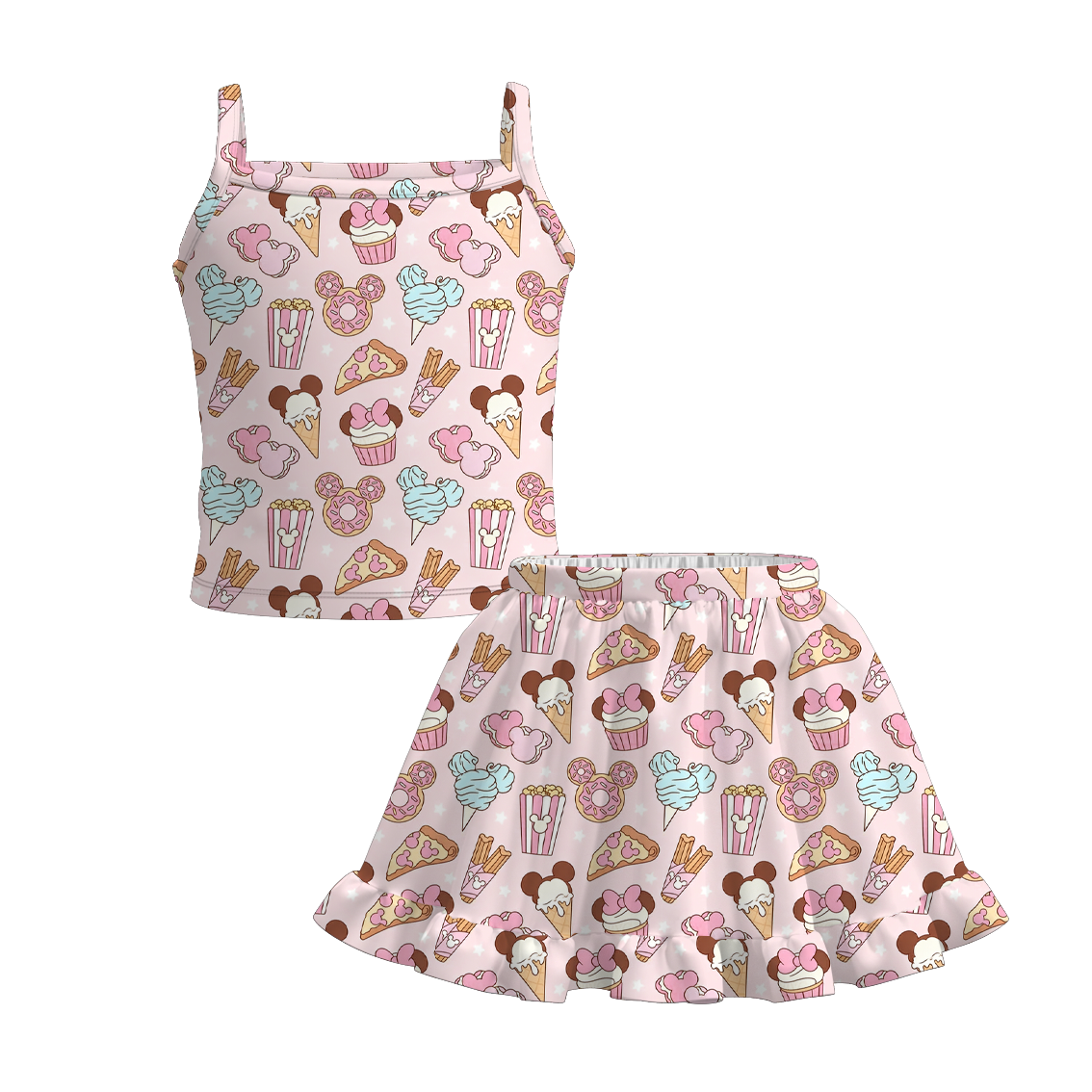 （Pre Order+Prepack Zone）Girls Cartoon&Princess Print Skirt Set（Mix Size）