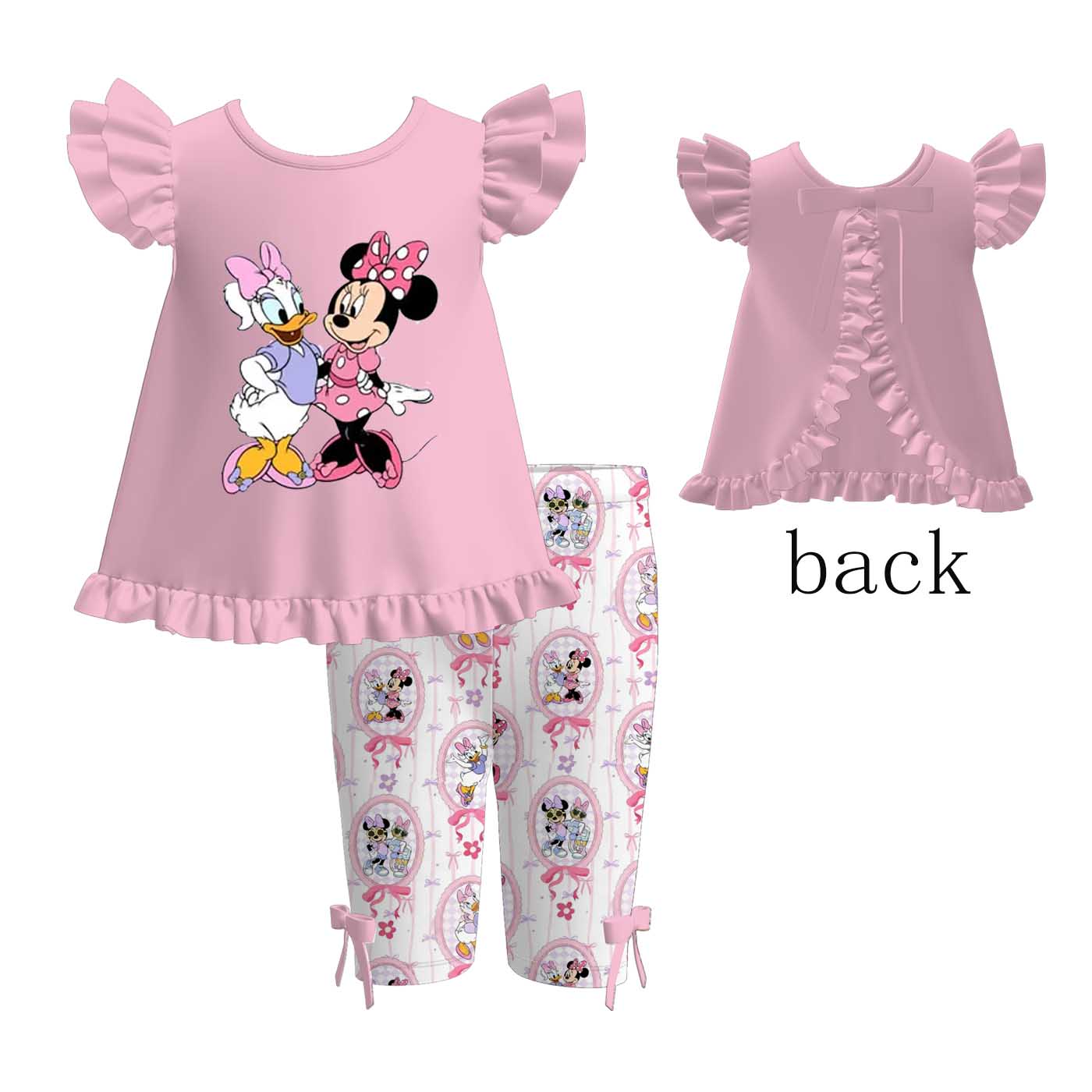 （Pre Order+Prepack Zone）Girls Cartoon&Princess Print Capris Set（Mix Size）