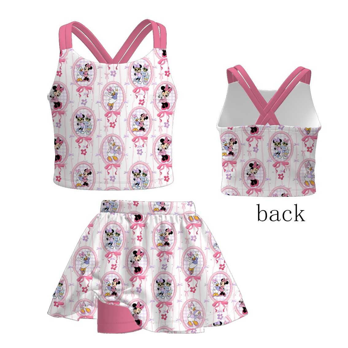 （Pre Order+Prepack Zone）Girls Cartoon&Princess Print Skort Set（Mix Size）