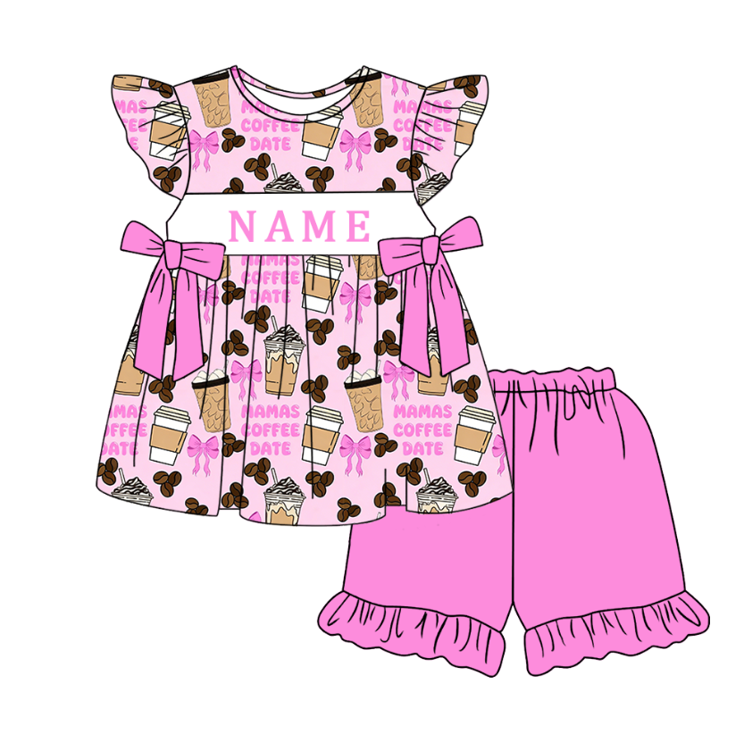 （Pre Order）Sisters Spring&Summer Cartoon Embroidery Smocked Dress,Set&Romper-Customized name