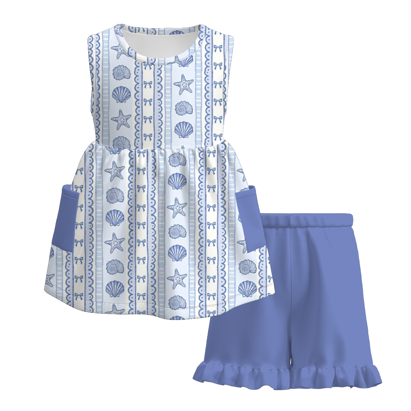 （Pre Order+Prepack Zone）Sisters Seaside Print Dress,Set&Romper
