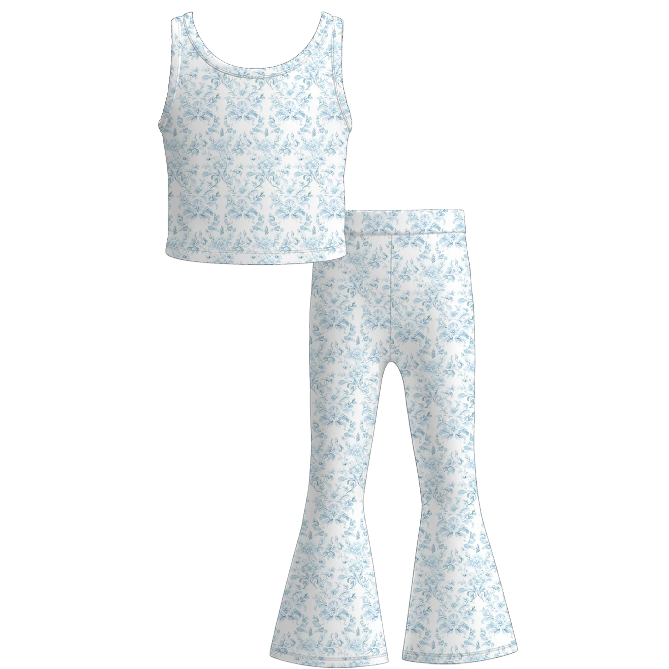 （Pre Order+Prepack Zone）Girls Spring&Summer Goose,Floral Print Twill Outfit Set（Mix Size）